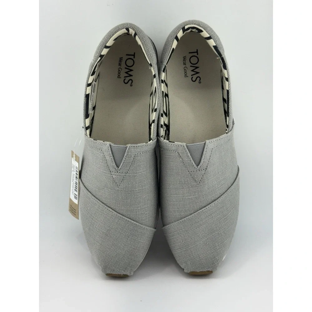 Toms Resident Plus Women's Size 10 Gray Canvas Slip In Casual Shoes New in Box